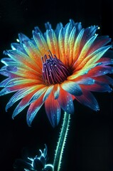 fluorescent  flower in bloom 