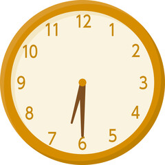 時計のアイコン(6時30分)
