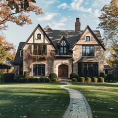 a nice home outside of city with a nice yard