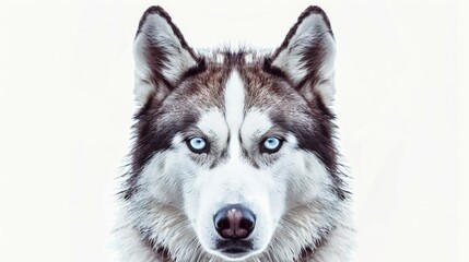 Obraz premium Portrait of a Husky dog over plain background