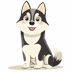 Portrait of a Husky dog. Cartoon. Vector illustration