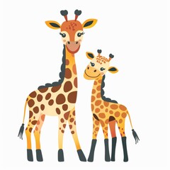 Obraz premium Giraffe. Flat vector illustration of cute animal. Baby nursery art.