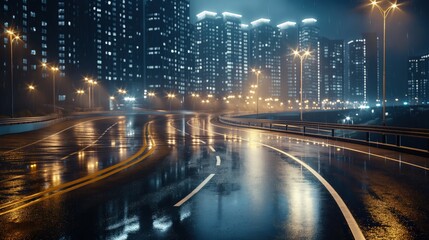night traffic on the highway.