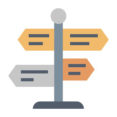 Signpost Icon: Directing Navigation And Guidance
