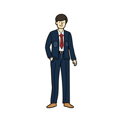 Obraz premium isolate illustration of businessman character on background