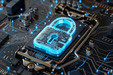 Digital Security Lock on Circuit Board