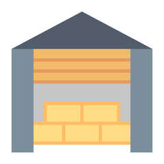 Warehouse Icon: Storage Facility For Goods