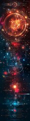 Obraz premium An abstract background for technology showing a high tech interface with a dynamic composition and lots of lights. 