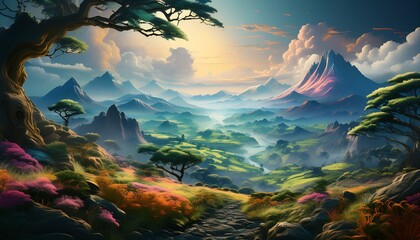 landscape with clouds