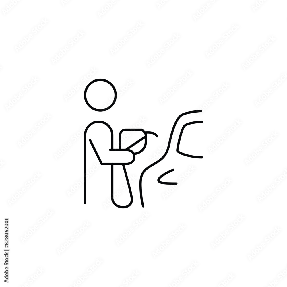 Poster filling gas thin outline icon vector design good for website and mobile app