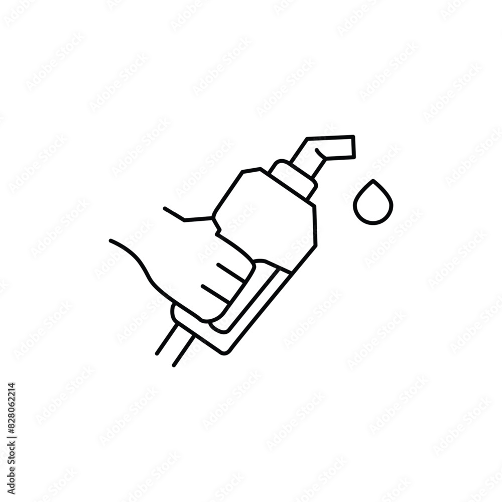 Poster nozzle gas pump thin outline icon vector design good for website and mobile app