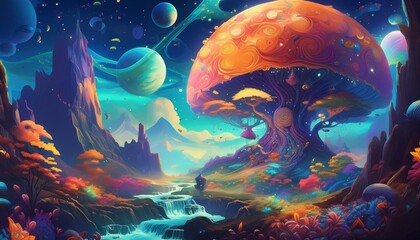 fantasy space scene