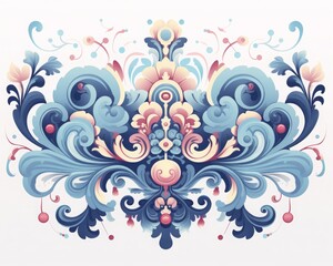 Colorful ornate floral pattern with rich details, perfect for decorative designs and artistic projects. Elegant and bold artwork.