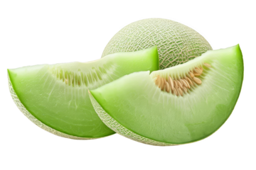 isolated white background of honeydew melon