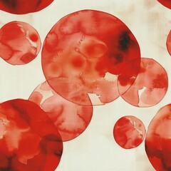 Fototapeta premium A seamless pattern of abstract red circles on a plain light background. 