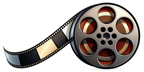 Movie film reel png sticker, entertainment graphic, transparent background