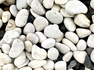 heap of pebbles stone in the garden for decoration