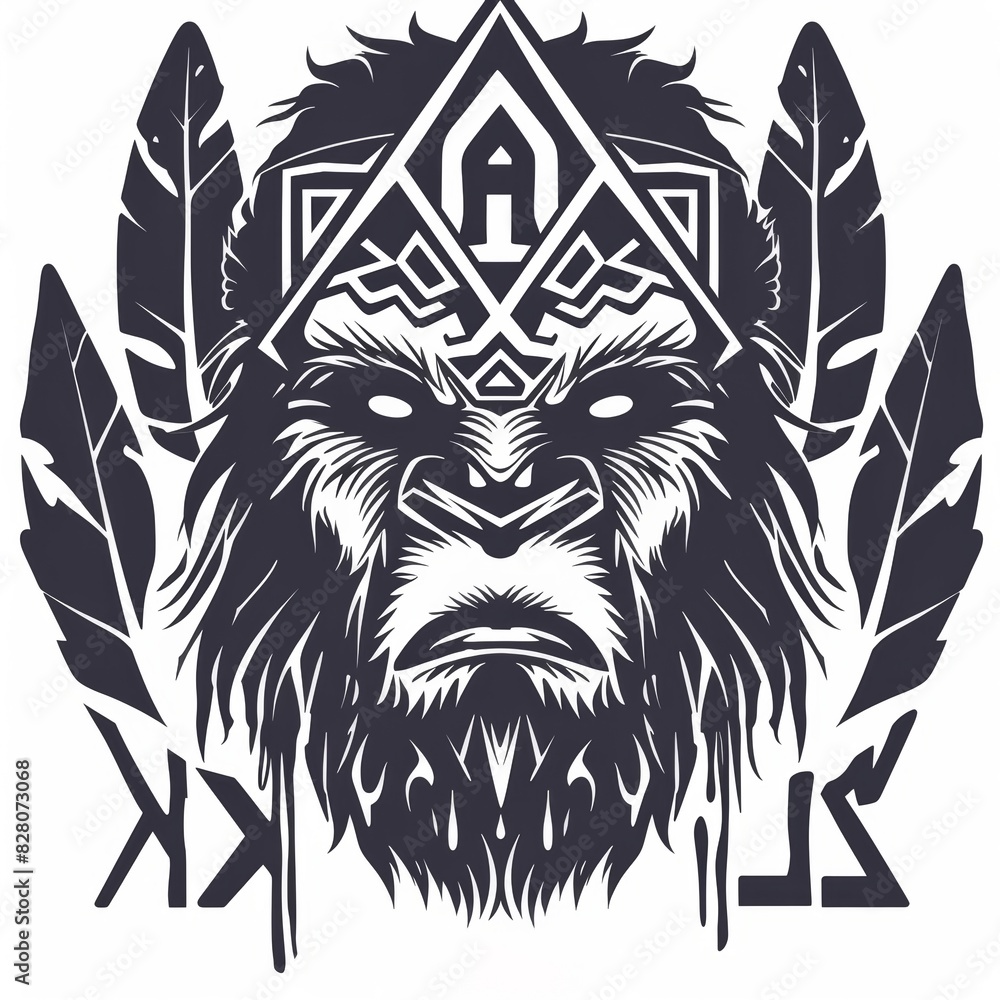 Sticker illustration graphic, monster animal gorilla logo