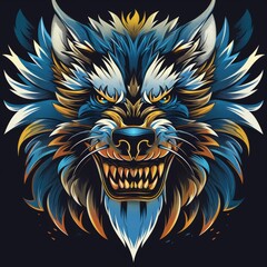 Obraz premium illustration graphic, wolf monster animal logo