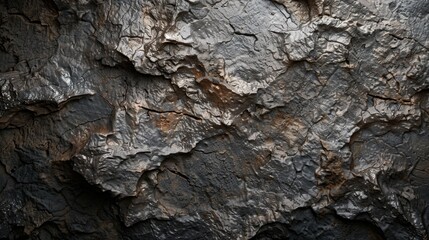 Detailed rock wall with many cracks and crevices. Natural formation concept