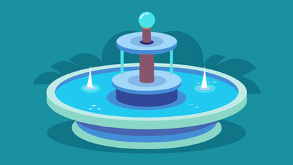A small fountain or tabletop water feature producing a gentle trickling sound to enhance the peaceful atmosphere.. Vector illustration