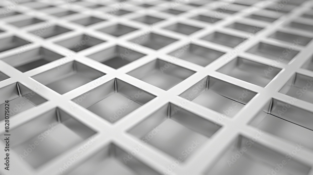 Poster building with numerous windows against a white background. urban architecture concept