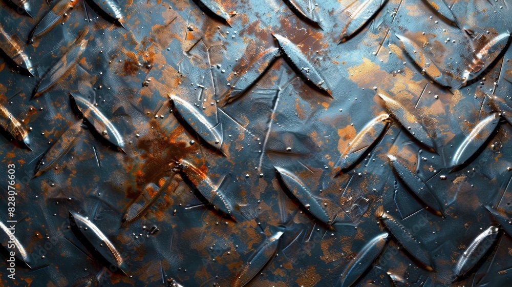 Poster metal surface featuring a pattern of squares and triangles. geometric texture concept
