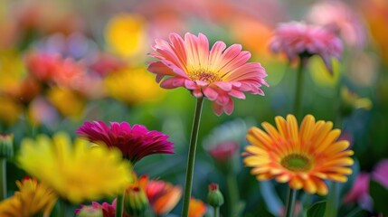 Vibrant hues of the flowers