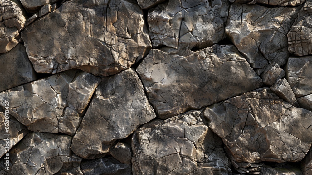 Poster assortment of stone textures with individual characteristics. texture diversity concept