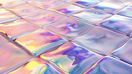 Glazed ceramic tiles with iridescent finish