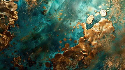 Obraz premium Glinting copper surface with rich patina