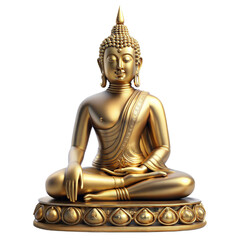 3d rendering of Thai buddha statute on  white background