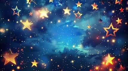 Glittering galaxy of vibrant stars against a midnight sky