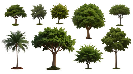 Fototapeta premium Collection of PNG - Tree Isolated on a Transparent Background