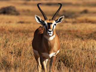 Fototapeta premium Beautiful Sable antelope in the Okavango Delta, Botswana. Generative AI