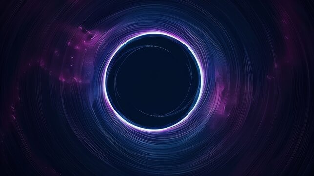 https://s.mj.run/ycX3eJQ9FPs Black hole vortex ring, circular light effect, blue glow, dark background, abstract illustration style, symmetrical composition, wide-angle lens, high contrast, mysterious