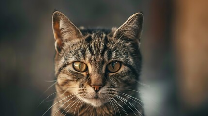 adorable cute cat portrait with charming expression animal photography