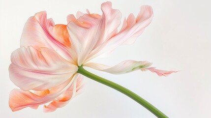 Illustration of watercolor hand drawn set of pink tulips isolated on white background.
