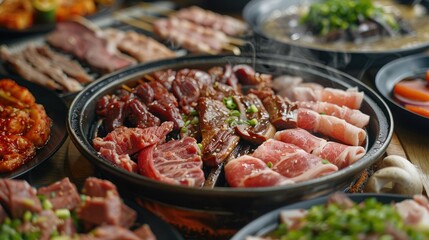 Aromatic barbecue meats and savory hot pot, offering a diverse and satisfying dining experience for meat lovers.