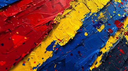 patriotic pride a vibrant closeup of the colombian flag celebrating the nations independence day with bold colors and textures aigenerated abstract background