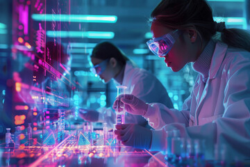 Scientists Conducting Advanced Research in a High-Tech Laboratory