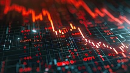 Overlay of a descending stock market graph, symbolizing a downturn in trading activity and financial decline.