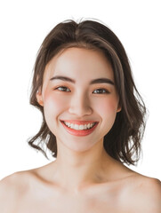 Obraz premium Young and beautiful asian hong kong chinese japanese korean girl transparent background