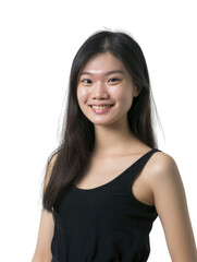 Young and beautiful asian hong kong chinese japanese korean girl transparent background