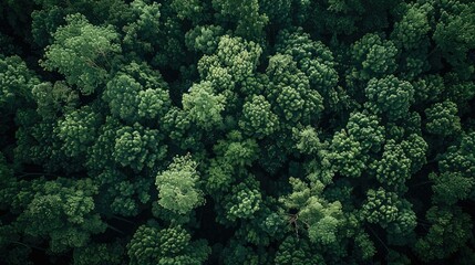 Naklejka premium Top-down view of a lush forest canopy, capturing the natural beauty of the wilderness.