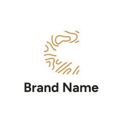 Letter C with Contour or Wood Motif Logo