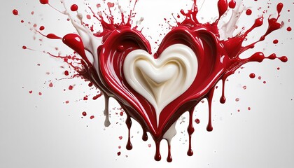 Abstract Heart Shape with Splashing Paint
