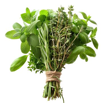 Fresh herbs. Isolated on white background