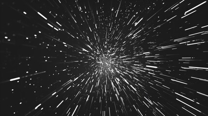 star wars style black and white background with star trails 