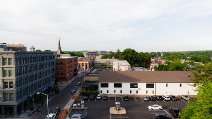 Fototapeta premium Aerial Drone of Morristown New Jersey Summer 2024